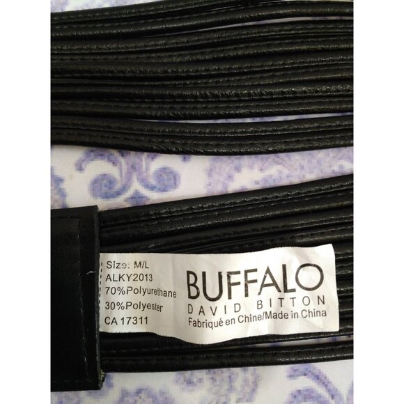 Buffalo David Bitton Wide Stretch Waist Belt Womens Size M Black Faux Leather - Picture 7 of 10